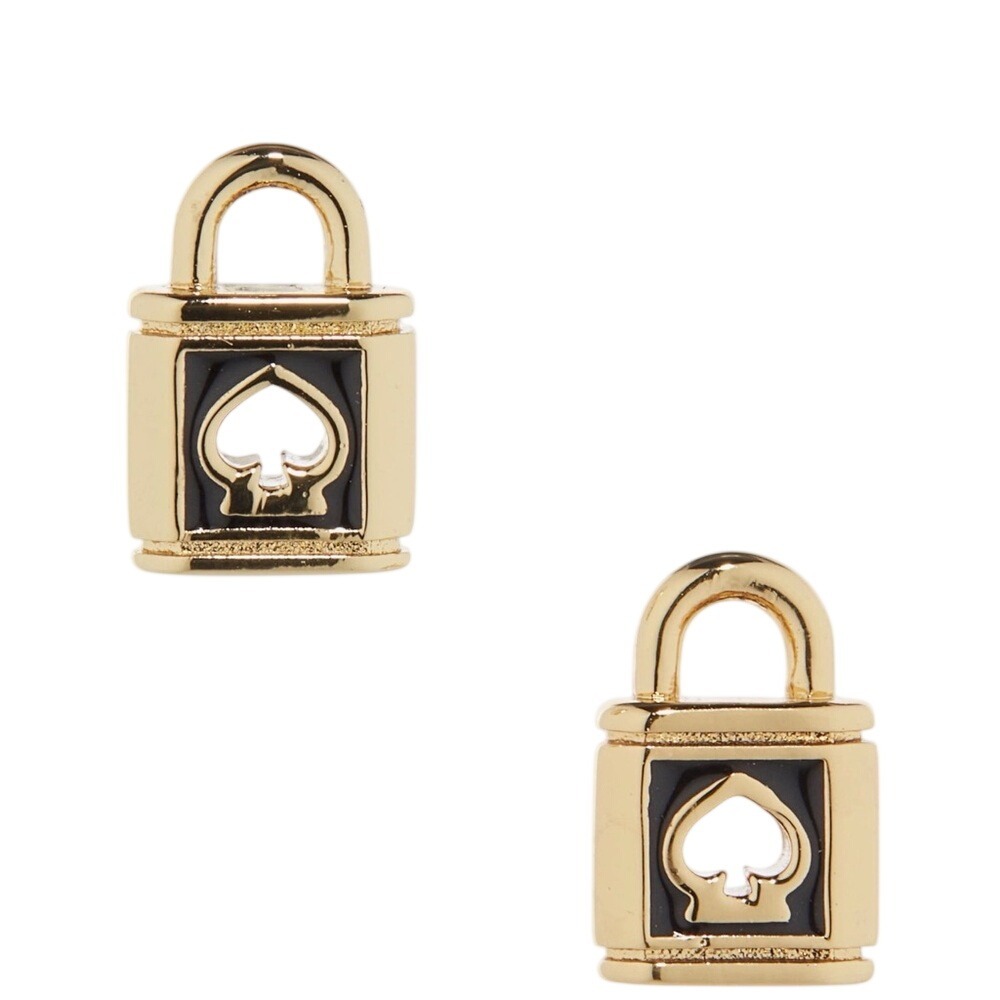 Kate Spade Gold and Black‎ Padlock Earrings